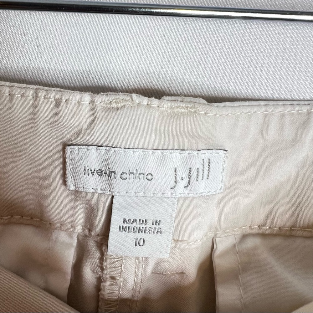 J. Jill Live-In Chino Pants Sz 10 Beige Sea Salt Straight Leg Stretch Classic - Picture 5 of 10